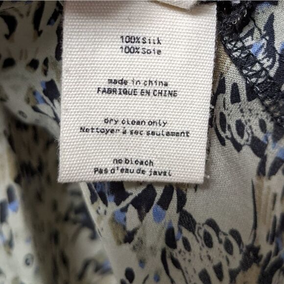 L'AGENCE Larice Flutter Sleeve Floral Silk Top XS - Picture 9 of 10